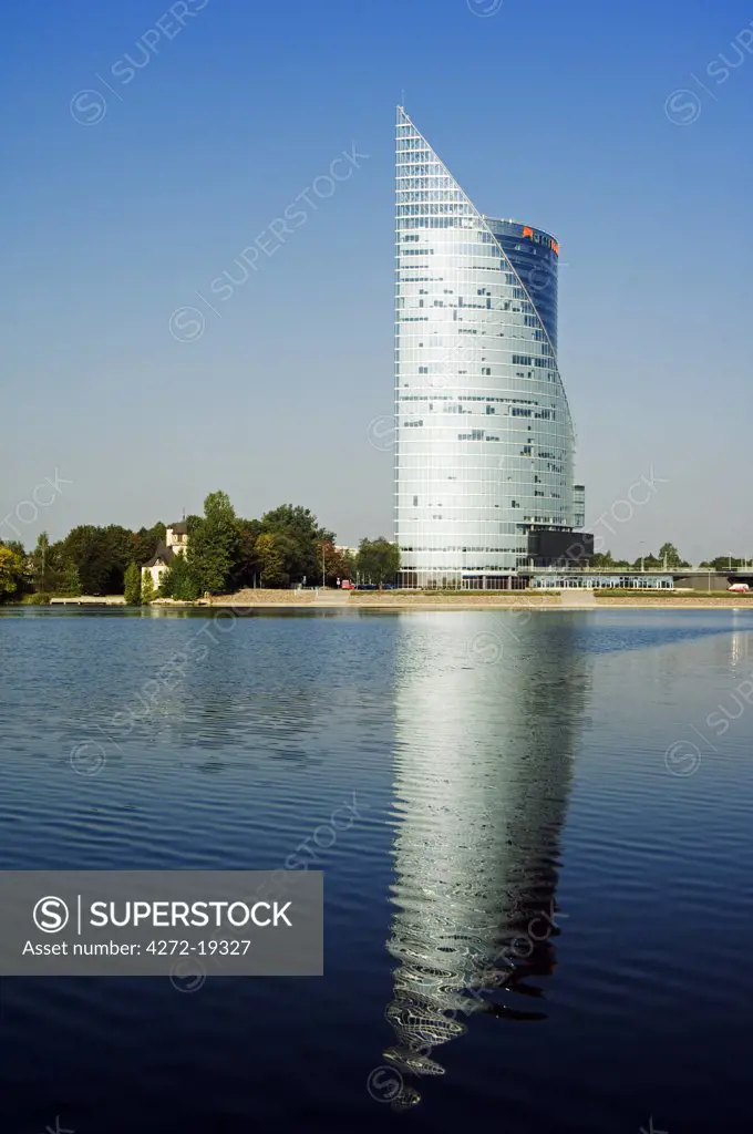 Hansa Bank Headquarters the Saules Akmens building on the River Daugava