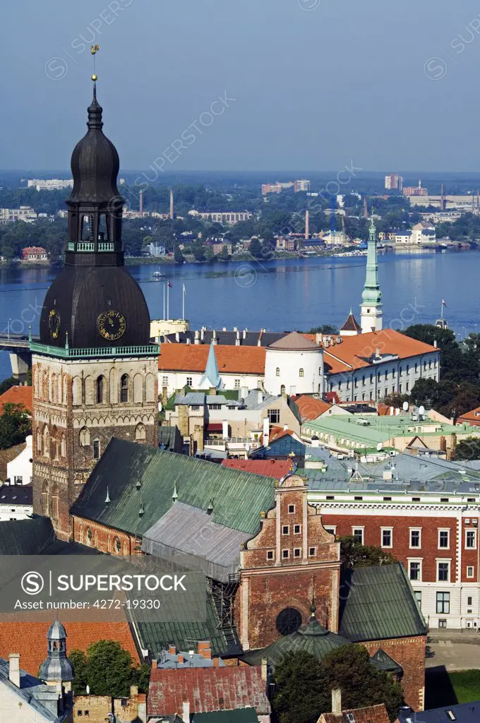 Dome Cathedral and Riga Castle on the River Daugava