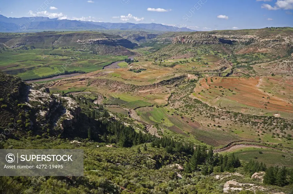 Lesotho, Malealea. The stunning landscape around the town of Malealea.