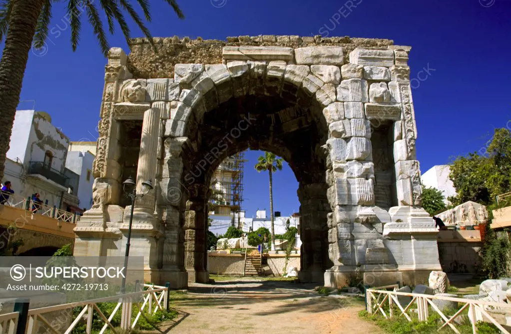 Tripoli, Libya; The Aurelian Arch which leads the centre of the Ancient Medina of Tripoli