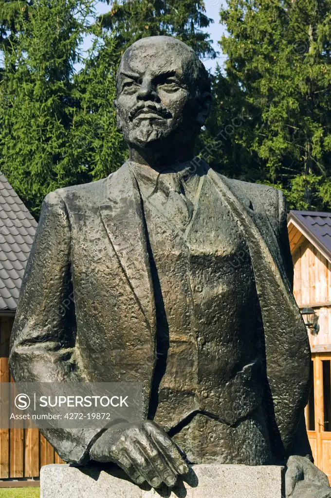 Lithuania, Druskininkai. A Stalin statue in Gruto Parkas near Druskininkai - a theme park with Soviet sculpture collections of Lenin and Stalin.