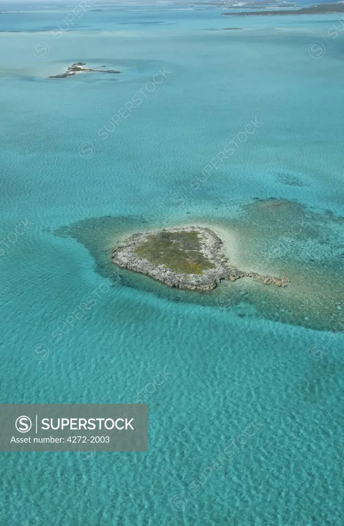 Bahamas. Aerial view of islands in the Caribbean from a private plane