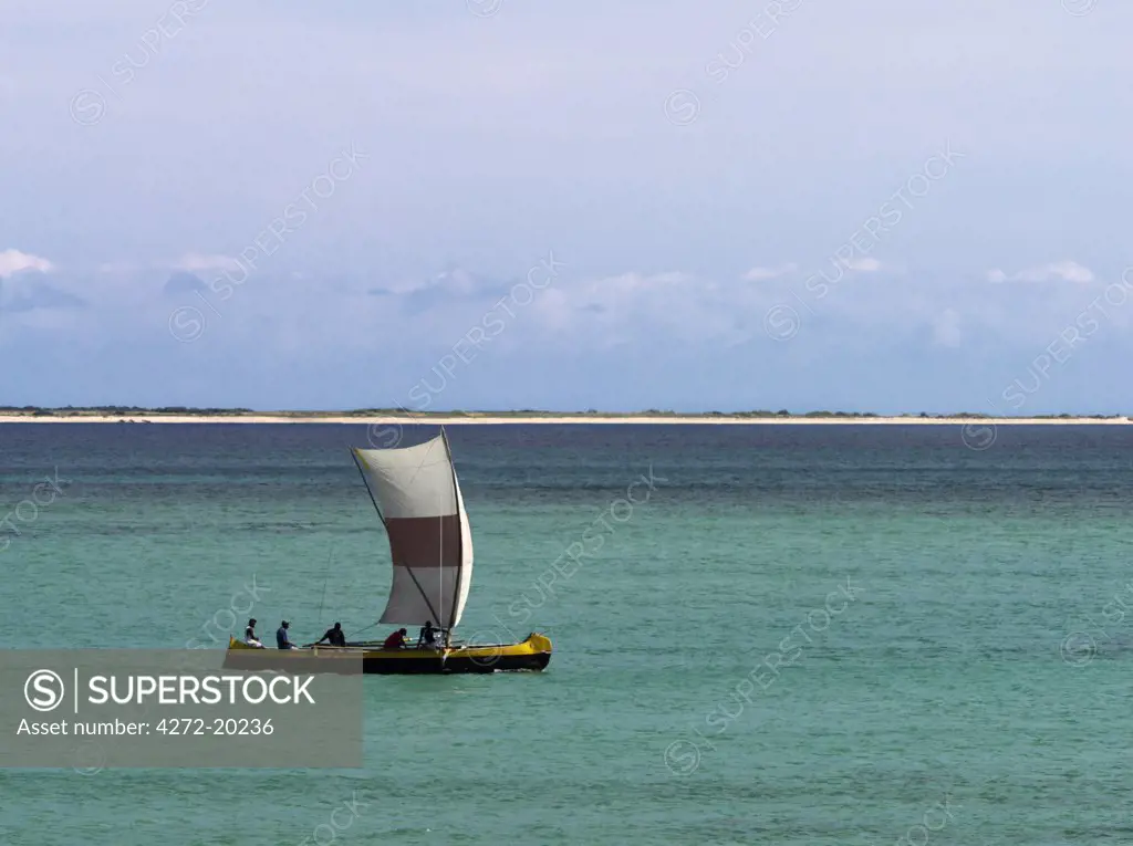 A pirogue or local Malagasy fishing boat off Anakao.