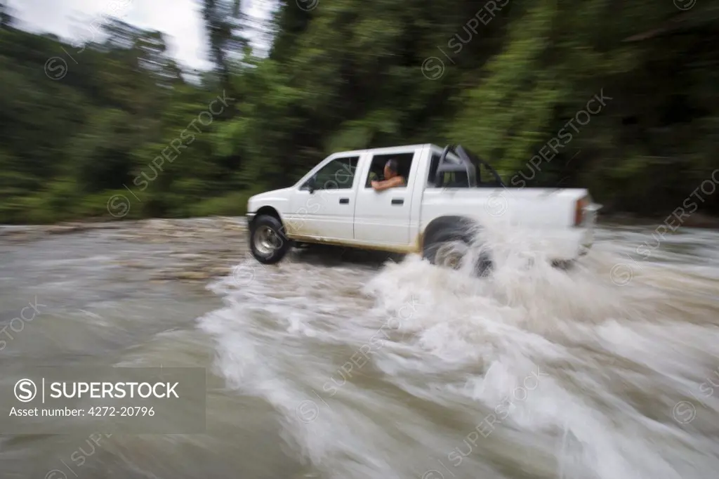 Cross country driving in the Crocker Range of Sabah, Borneo