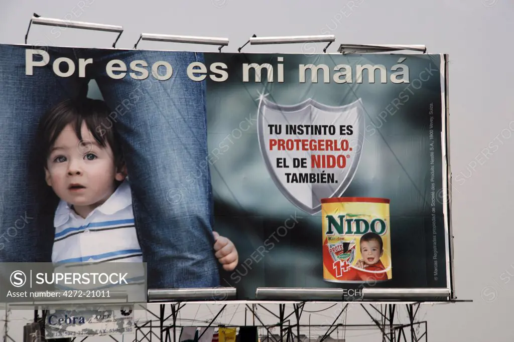 Mexico, Mexico City. A billboard alongside the Periferico Boulevard in Mexico City.