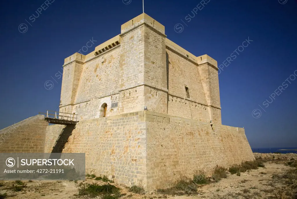 Malta, Comino; A watch tower dating back to the knights of St.John of Jerusalem