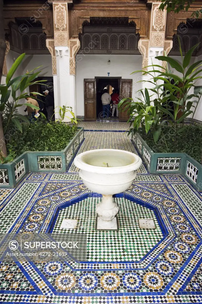 Morocco Marrakesh Bahia Palace ceramic floor courtyard late 18th 19th century
