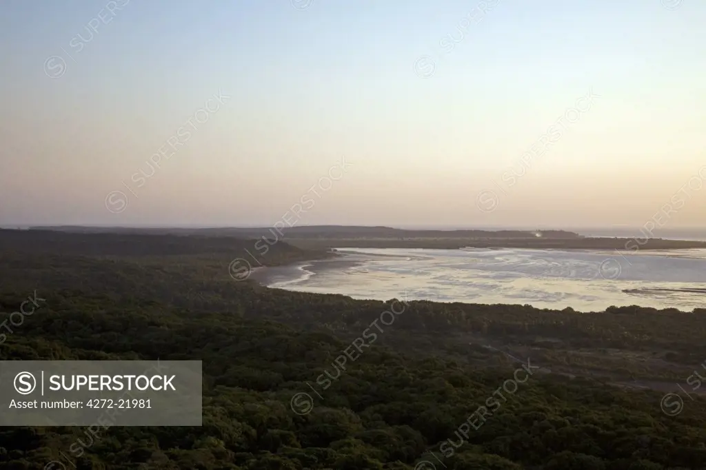 Mozambique, Inhaca Island. View from the Northern Lighthouse on Inhaca Island. Inhaca Island is the largest island in the Gulf of Maputo, and lies 24km from the mainland.