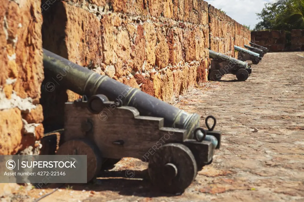 Cannons on walls of Maputo Fort, Maputo, Mozambique