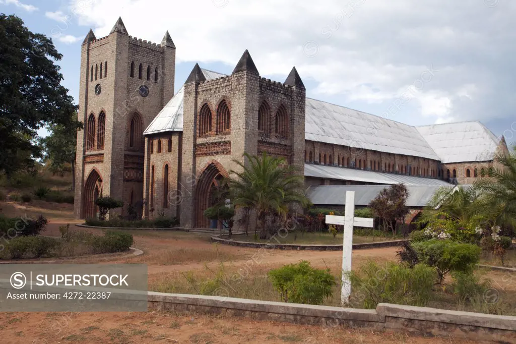 Malawi, Lake Malawi, Likoma Island. The impressive and seemingly out of place Anglican Cathedral of St Peter.