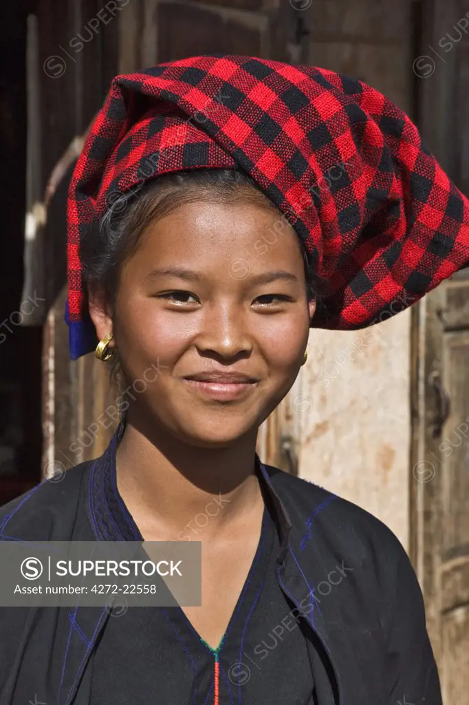 Myanmar, Burma, Lake Inle. A pretty, young Pa-O woman at Kya-Toon village.