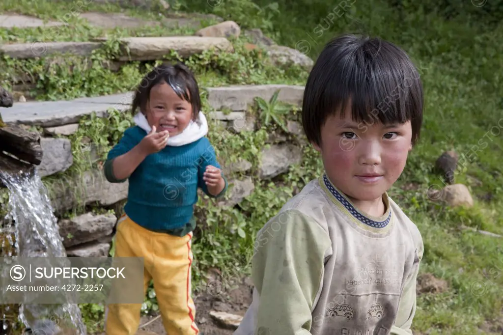Young children in Bhutan