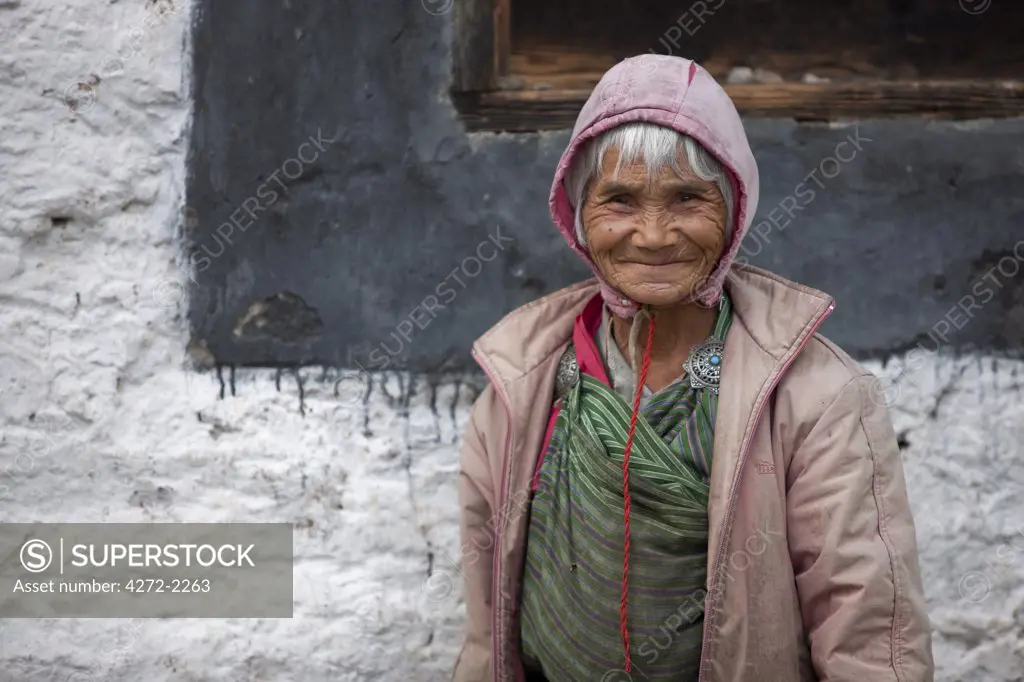 An elderly woman in Bhutan
