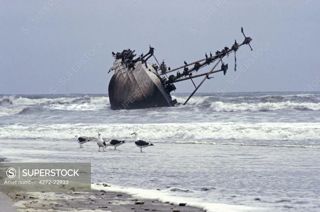 The hull of one of the wrecks that gives Namibia's Atlantic coast its mournful name