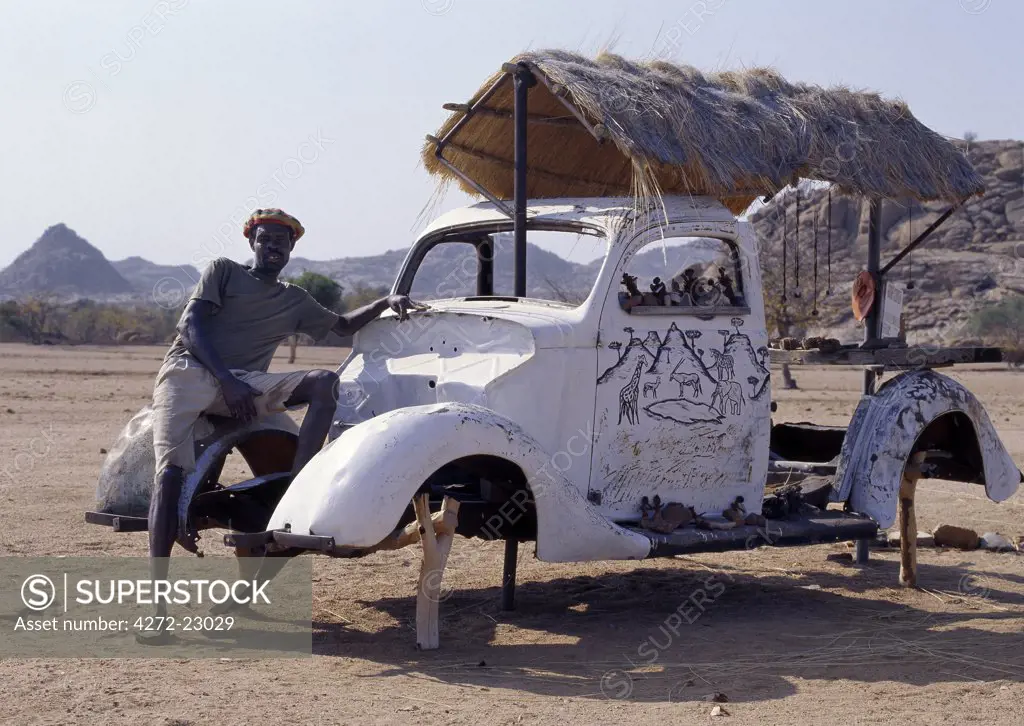 An innovative roadside craft stall owned by an Herero man near Twyfelfontein.