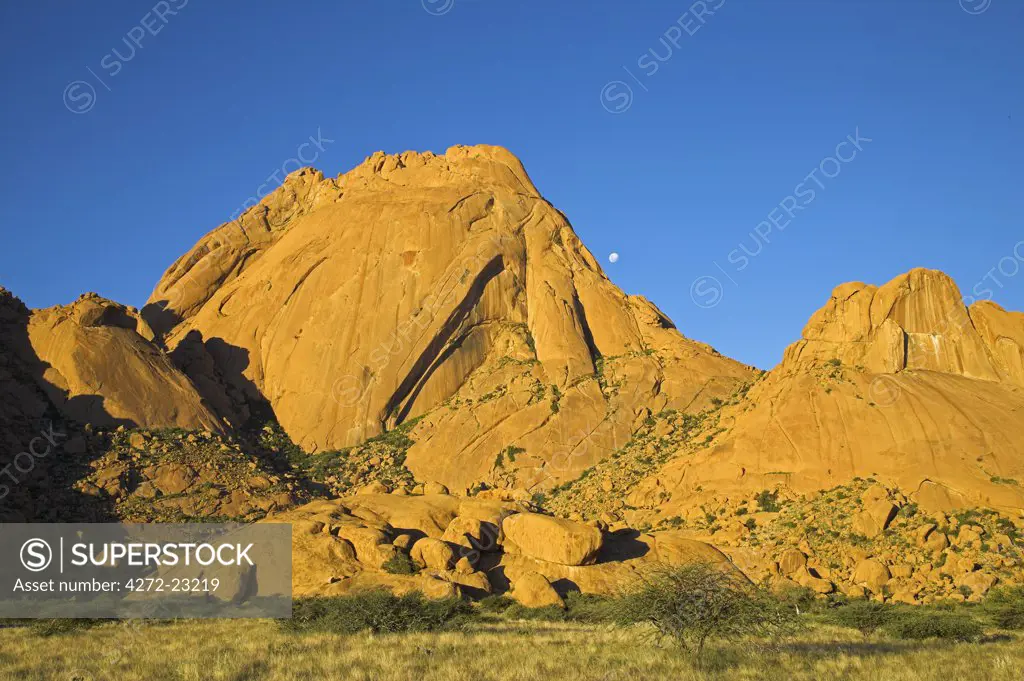 Spitzkoppe, a 600m high 'inselberg' or island mountain in southern Damaraland, Namibia. From a certain angle it has a steep, jagged peak, earning it the ambitious nickname 'the Matterhorn of Africa'.
