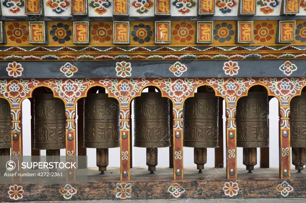 Buddist prayer wheels in Bhutan
