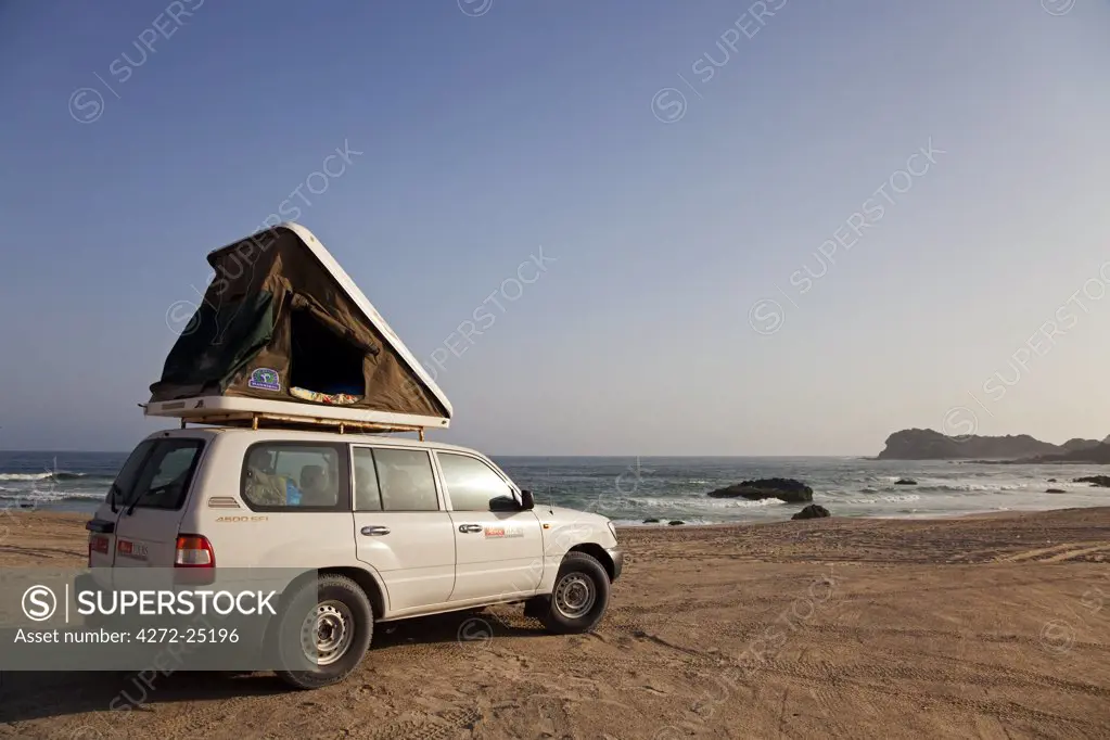 Oman, Duqm. Camping by the coast, south of Duqm.