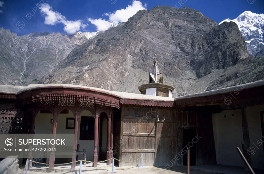 Northwest Pakistan. Baltit Fort was the seat of the Hunzakut royal family until 1950s and was then abandoned. It was restored between 1992 and 1996 and is now a museum. The earliest parts of the building, according to radiocarbon tests conducted during restoration work date back to the first half of the thirteenth century and it is clear that the structure has presided over the old road for centuries.