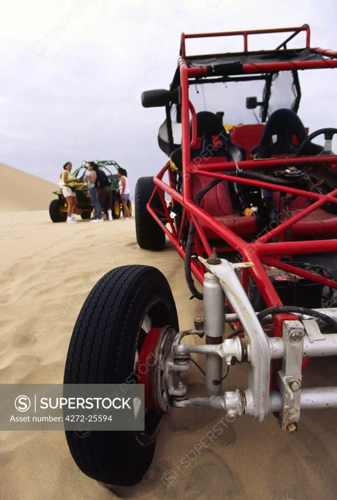 Dune buggy rides are a popular attraction for visitors to Huacachina, an oasis village in Peru's southern coastal desert near Ica.
