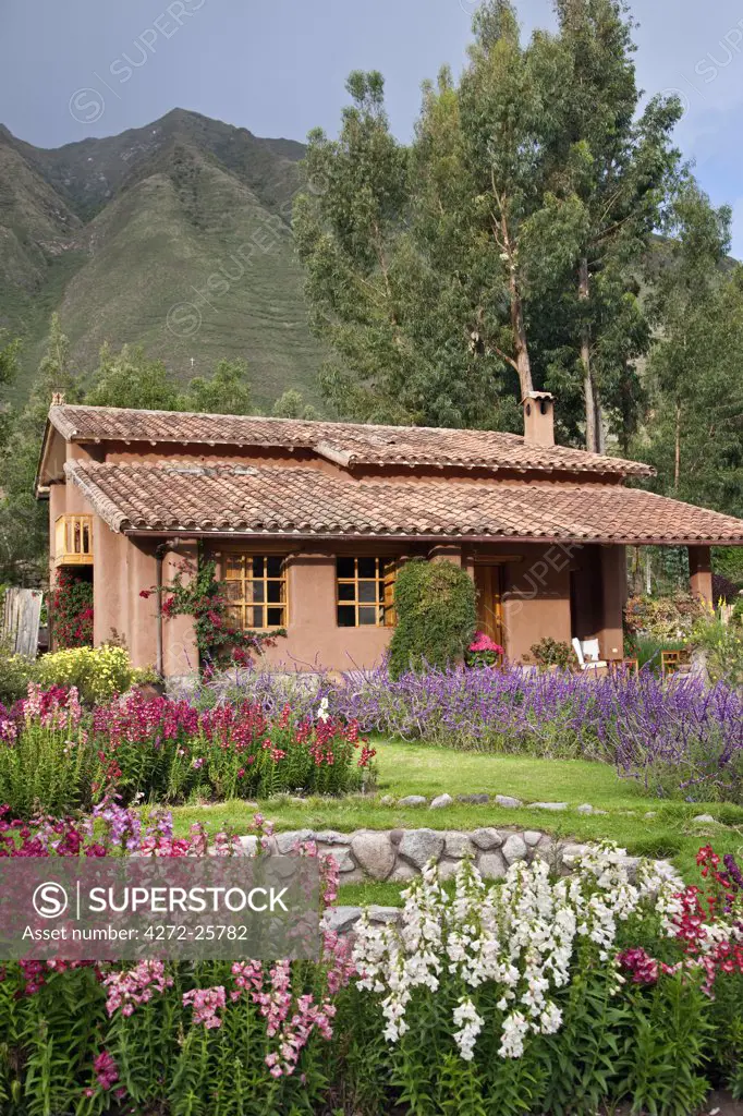 Peru, One of the attractive villas at Urubamba Villas, set in beautiful gardens a short distance from Urubamba.