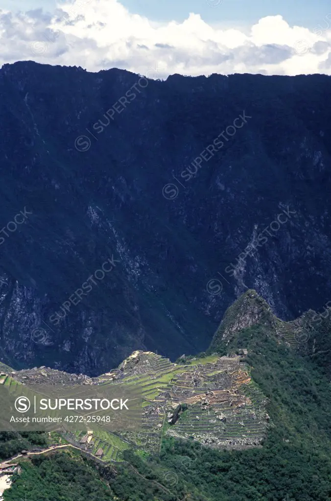 Machu Picchu from Inti Punku the Sun Gate - Inca trail hikers get the same first view as did the Inca Pilgrims.