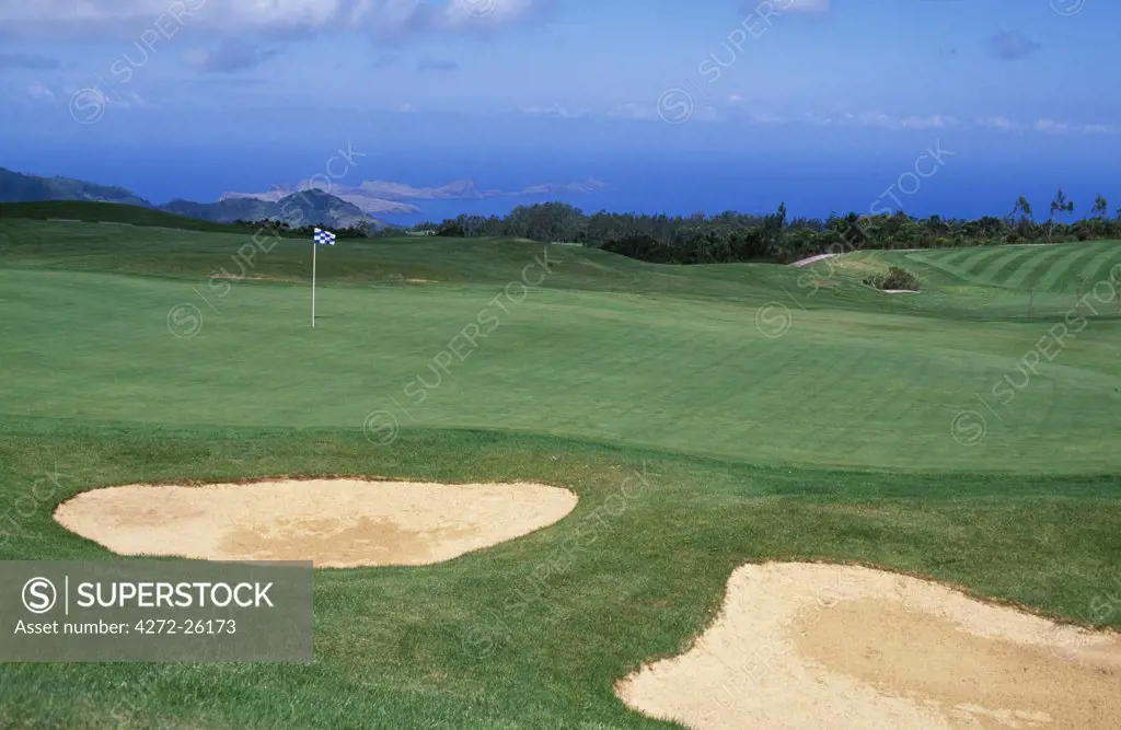 Golf course at Machico overlooking the Ponta de Sao Lourenco
