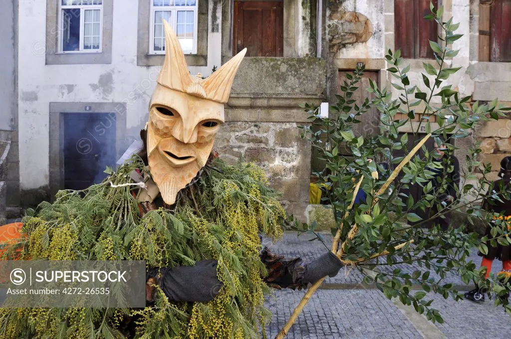 Traditional masks and carnival at Lazarim, Beira Alta, Portugal