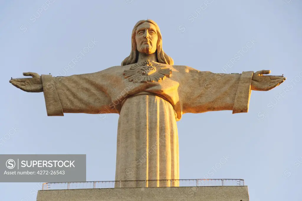 Cristo Rei (King Christ), 246 feet high, the most visited site in the region, overlooking the city of Lisbon, Portugal