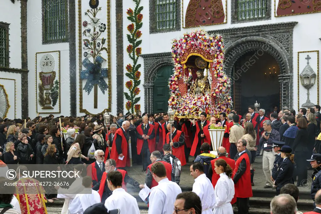 Procession of the Holy Christ festivities at Ponta Delgada. Sao Miguel, Azores islands, Portugal
