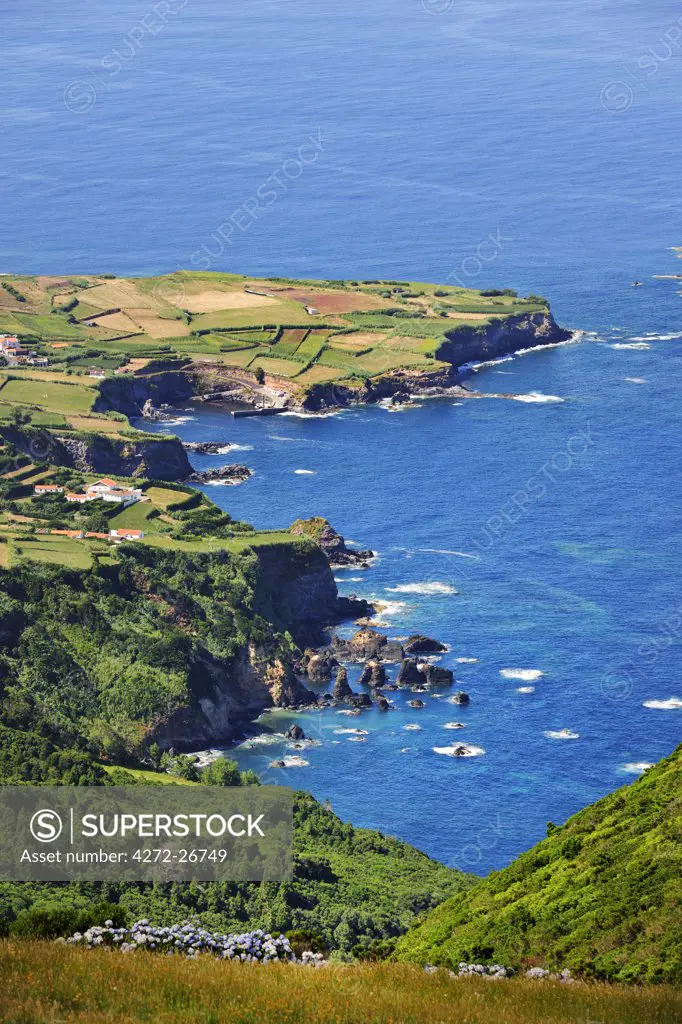 The coastline near Ponta Delgada. Flores, Azores islands, Portugal