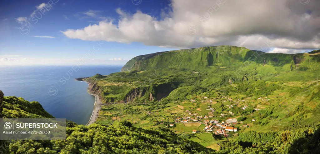 The little village of Fajazinha. The westernmost location in Europe. Flores, Azores islands, Portugal