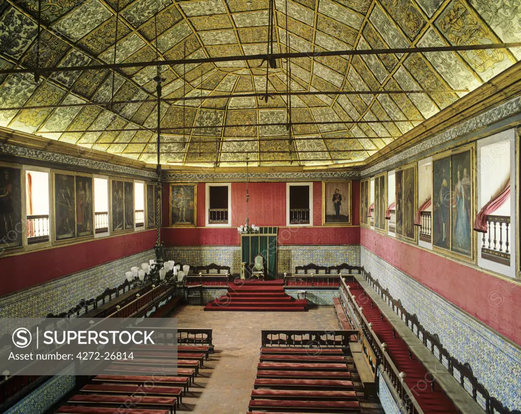 Interior of the University's Sala dos Capelos. This University is the 2nd oldest in Europe, Coimbra, Portugal