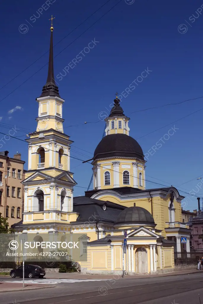 Russia, St Petersburg. Church of St Simeon and St Anna on Belinskovo St.