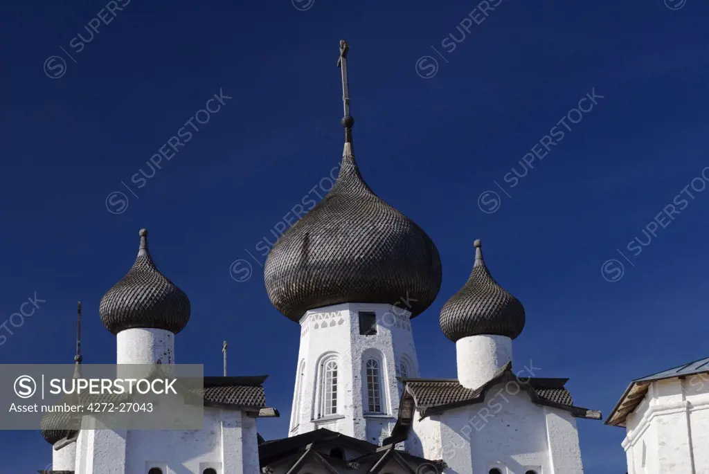 Russia, White Sea, Solovetsky Islands. Roof of the Saviour Transfiguration Cathedral.