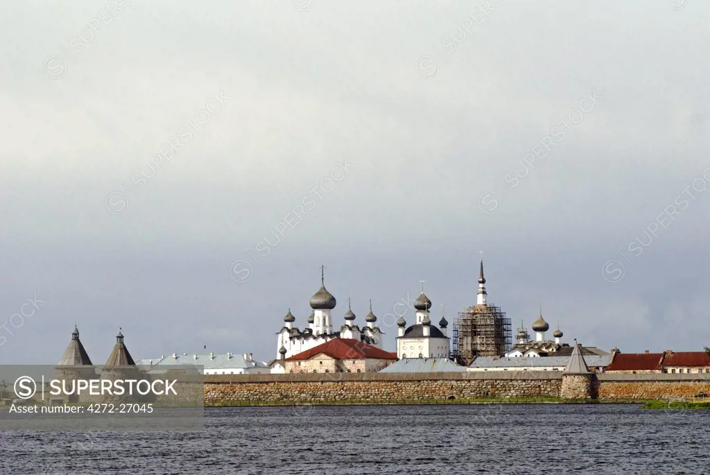 Russia, White Sea, Solovetsky Islands. The Solovetsky Monastery and Fortress.