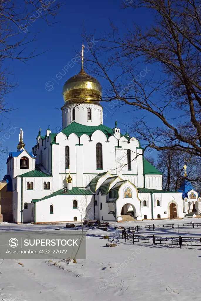 Russia, St Petersburg, Tsarskoye Selo (Pushkin). Fyodorovsky Cathedral. This was the favourite church of Tsar Nicholas II and his family while being held at the Alexander Palace and before their transportation to Siberia.