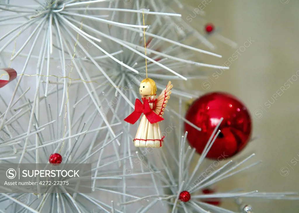 Russia, Far East, Sakhalin, Yuzhno-Sakhalinsk; Christmas tree decorations