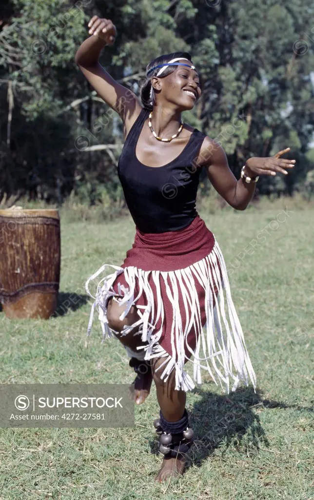 An Intore dancer performs at Butare.  In the days of the monarchy in Rwanda, Intore dancers were an integral part of the Royal Court. Today, several groups perform nationally and internationally. Their rhythm, movement and impressive drumming is widely acclaimed.