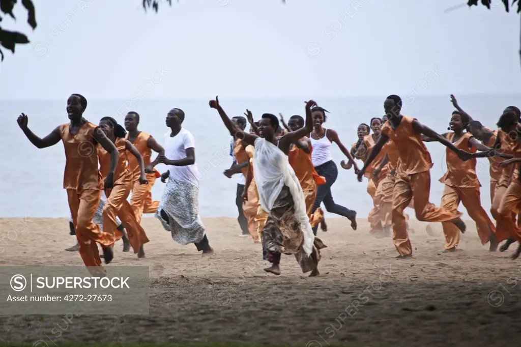 Gisenyi, Rwanda. A contemporary dance group perfoms at FESPAD pan African dance festival.