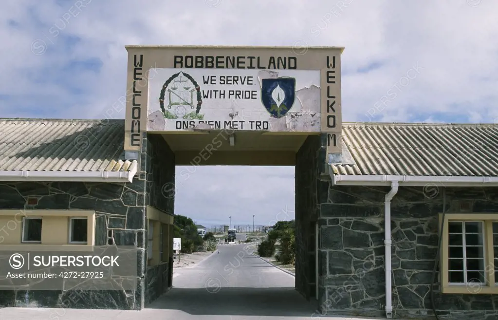 Entrance to Robben Island, prison of Nelson Mandela and other political prisoners under apartheid regime.  Unesco World Heritage Site since 1999