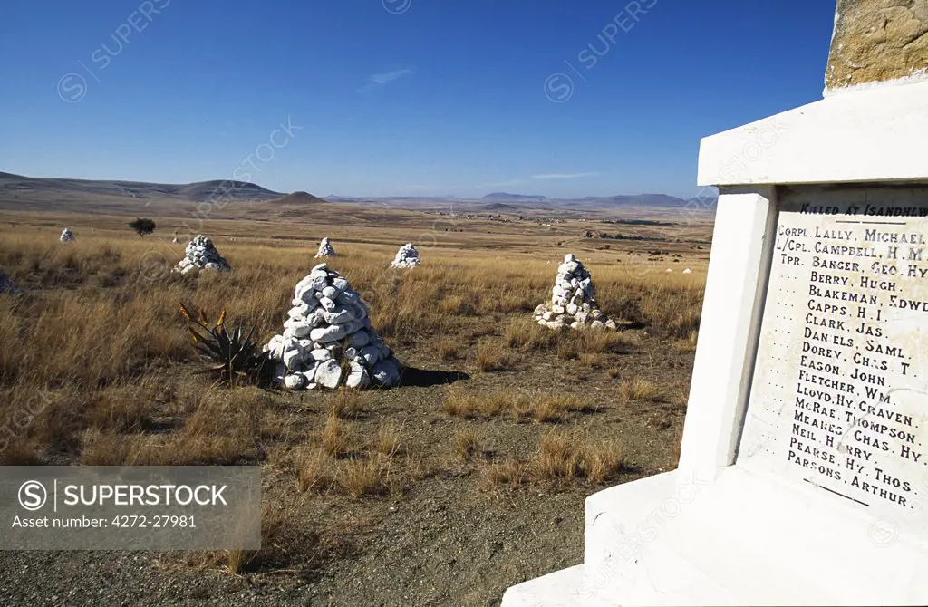 Military graveyard at Isandlwana, Natal Province on the Battlefields Route, site of British defeat 22 January 1879.