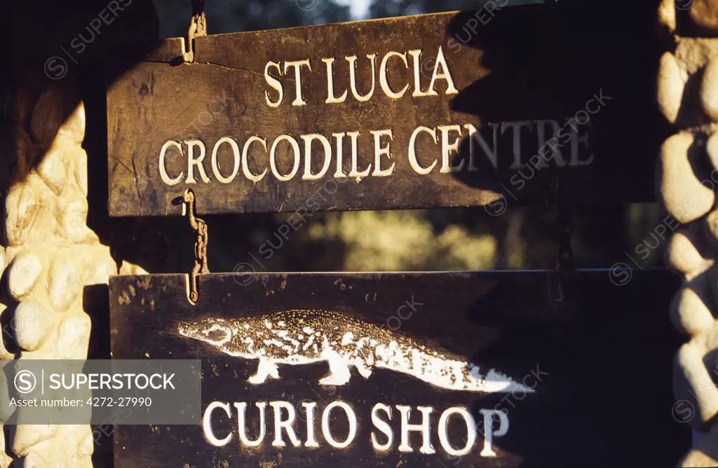 Sign for St Lucia Crocodile Park