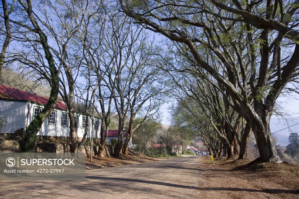 The main street in Pilgrim's Rest, an historic gold mining town in Mpumalanga Province, South Africa.