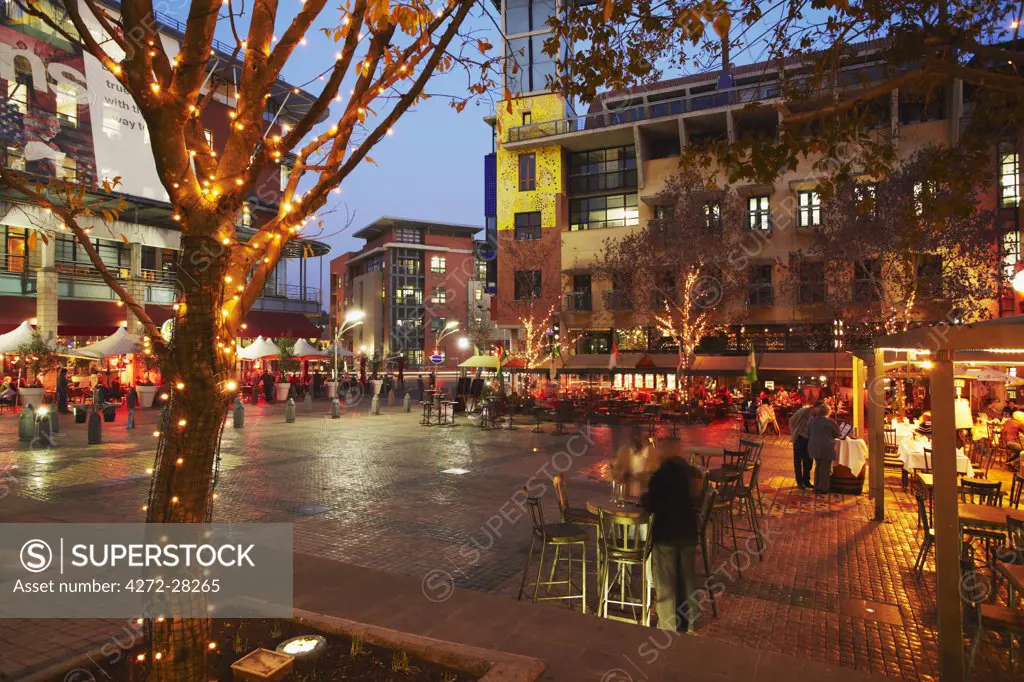 Outdoor bars and restaurants in Melrose Square, Melrose, Johannesburg, Gauteng, South Africa