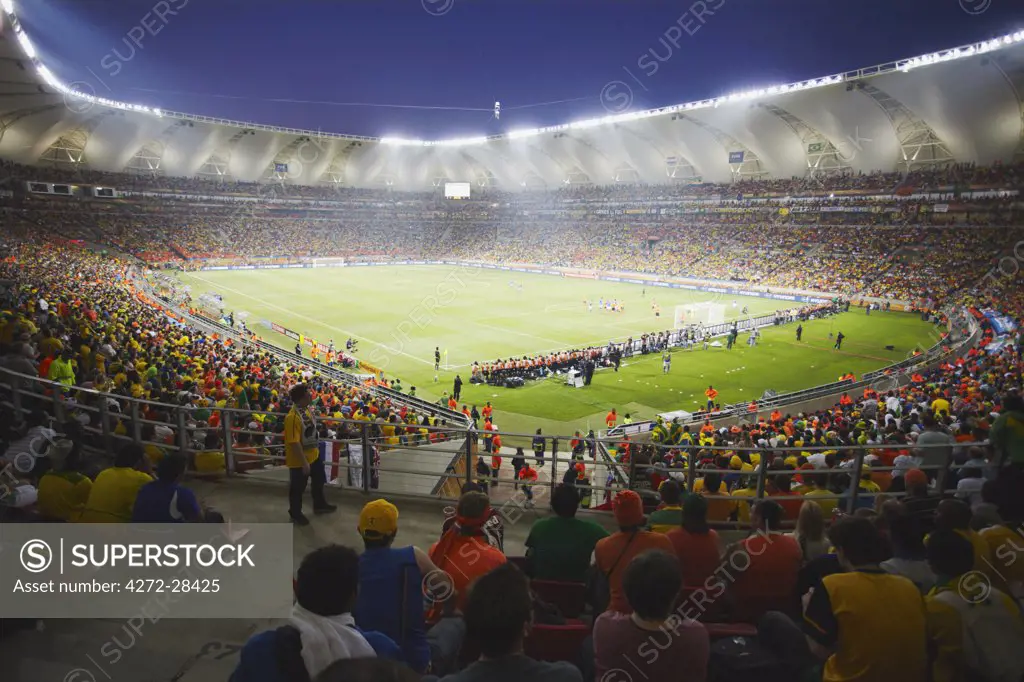 Football fans at World Cup match, Port Elizabeth, Eastern Cape, South Africa