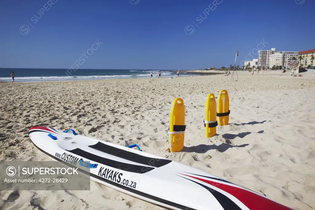 Lifesaving equipment on Hobie Beach, Summerstrand, Port Elizabeth, Eastern Cape, South Africa
