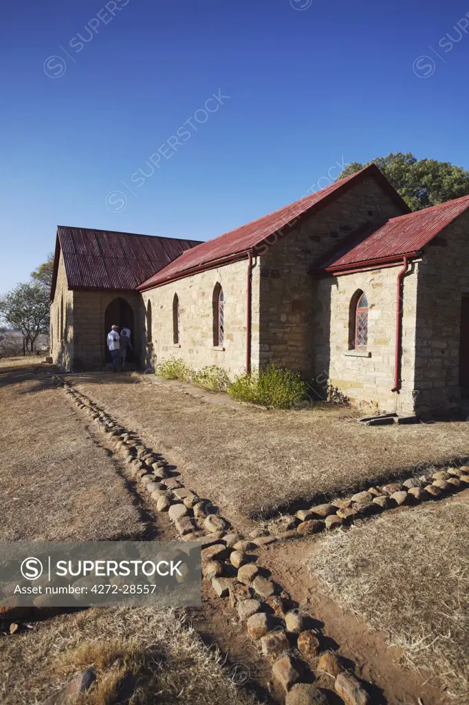 People visiting church at Rorke's Drift, Thukela, KwaZulu-Natal, South Africa
