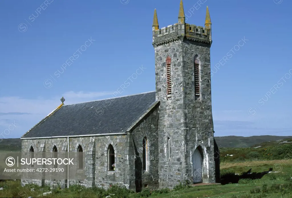 The church in Arinagour, the only village on Coll and home to half of the island's population of roughly 180