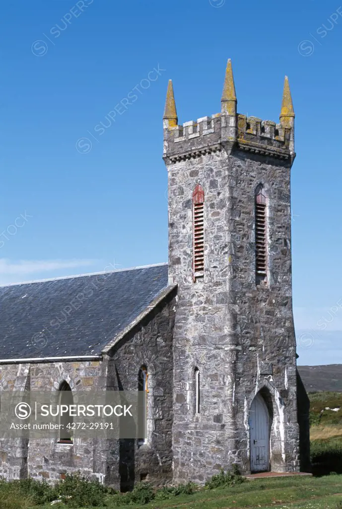 The church in Arinagour, the only village on Coll and home to half of the island's population of roughly 180